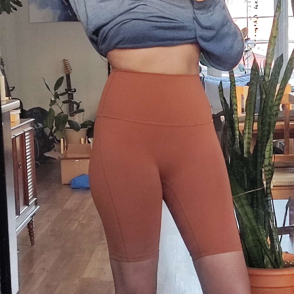 ZENANA Burnt Orange Biker Shorts
